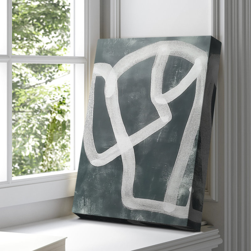 Toile tendue avec châssis abstrait LXIV - prêt à être accroché , H 36 po x l 24 po