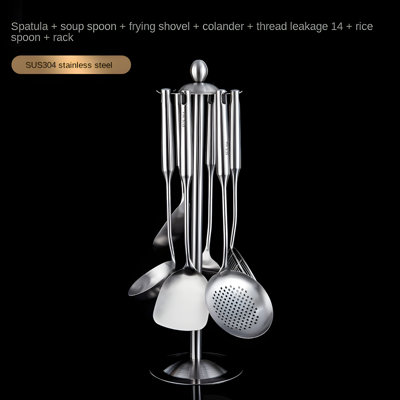 Premium 304 Stainless Steel Kitchen Spatula Set With Heat-Resistant Handle For Cooking And Frying