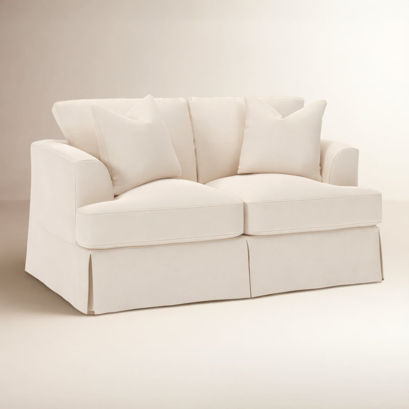 Causeuse à accoudoirs encastrés de 65,5 po Lucia, Tissu toile Sunbrella®