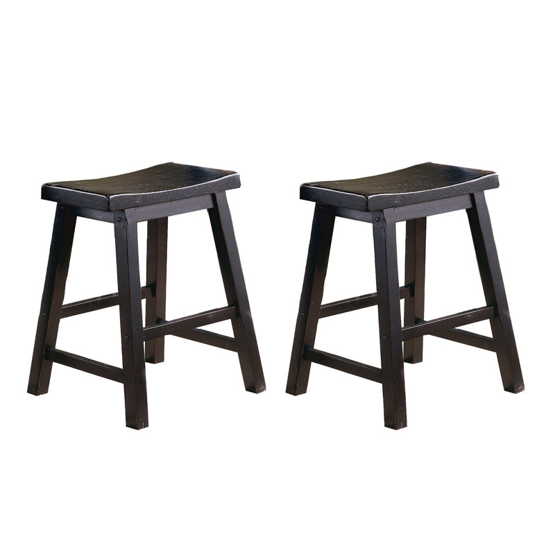 18 tabourets de 18 po, en bois massif, finition noire, atmosphère décontractée, capacité de poids de 250 lb,, Black