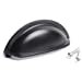 Kitchen Cabinet Door Drawer Cupboard Ariel Cup Handle (Pack Of 10, Pewter), Black
