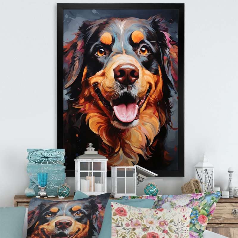 Bernese Mountain Majesty I sur toile, Cadre simple noir, H 32 po x l 16 po x P 1 po