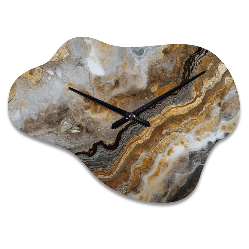 Vernetta - Cloud Shape Large Gold Wall Clock Sculpture, Small