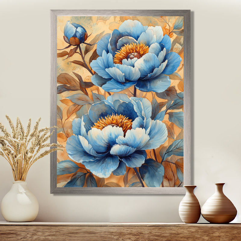 Bainum - impressions sur toile florales, Argent argent, H 20 po x l 12 po, Reproduction encadrée d'une seule photo