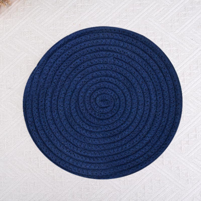 Braided Cotton Placemats Set of 4 - Heat-Resistant Round Table Mats for Dining Table, Coffee Table, and Home Décor