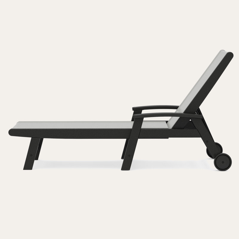 Chaise longue POLYWOOD Coastal, Métallique, Noir