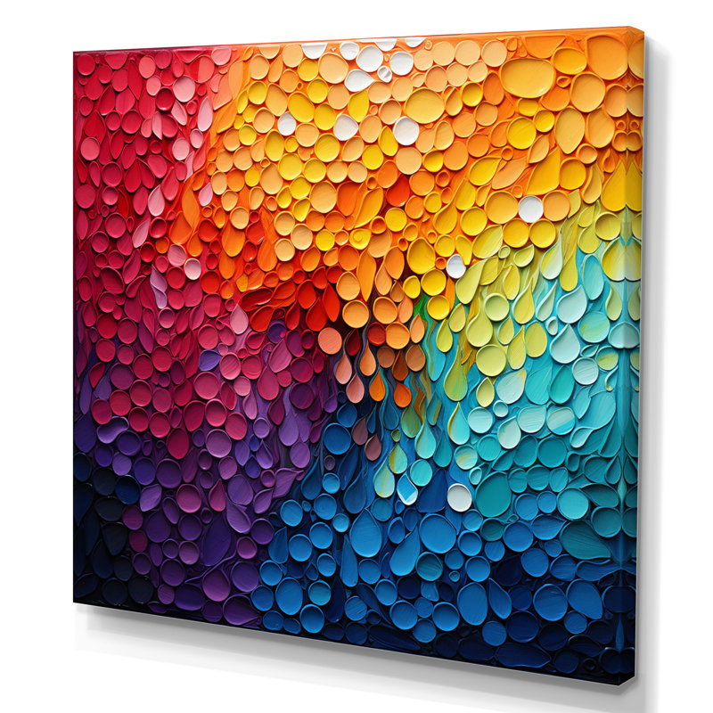 Hardedge Art Contrasting Cadence I - Décoration murale abstraite, H 36 po x l 36 po x P 1,5 po, Toile tendue