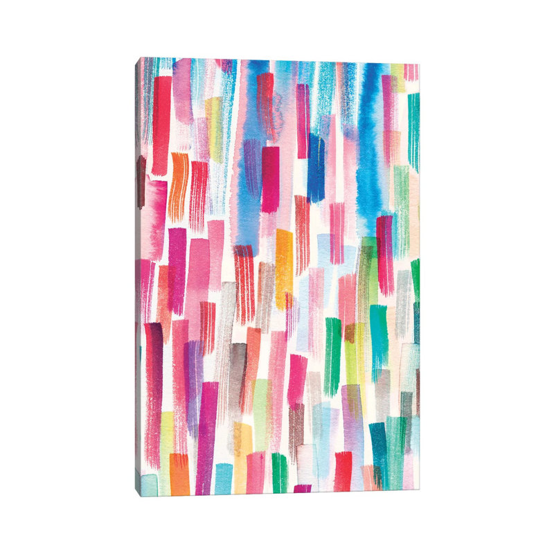 Colourful Brushstrokes Multicoloured by Ninola Design - Wrapped Canvas Print