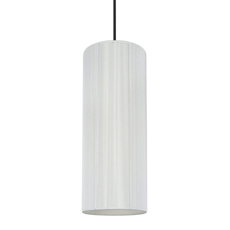 Luminaire suspendu cylindrique 1 lumière Kaylien, H 17,5 po x l 6,5 po x P 6,5 po, Noir