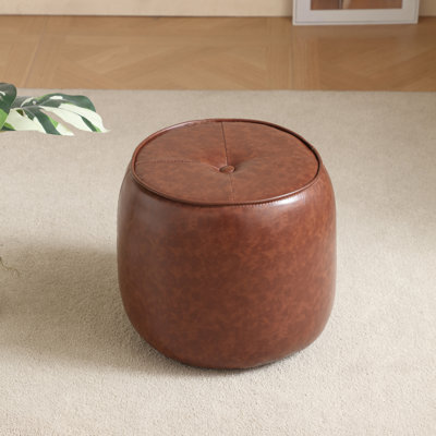 30cm Small Tufted Round Upholstered Ottoman