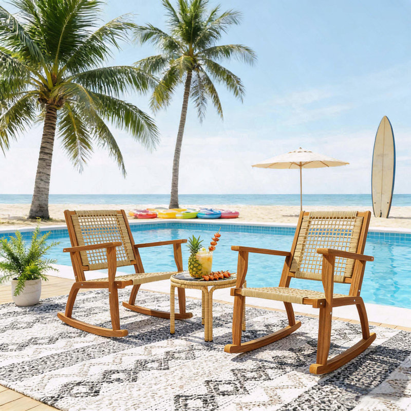 Chaise berçante en bois