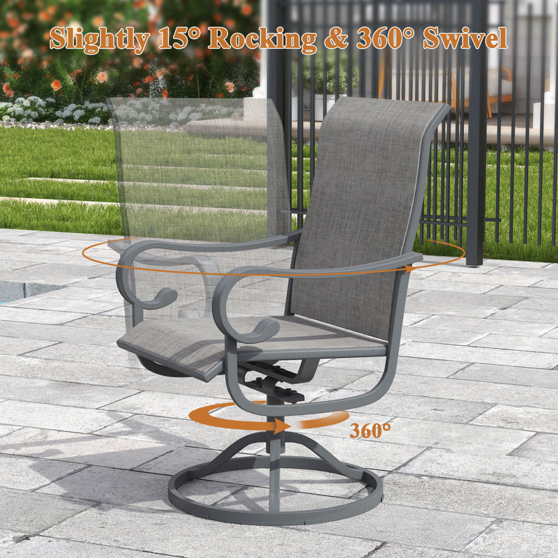 Chaises de patio pivotantes et berçantes, Gris
