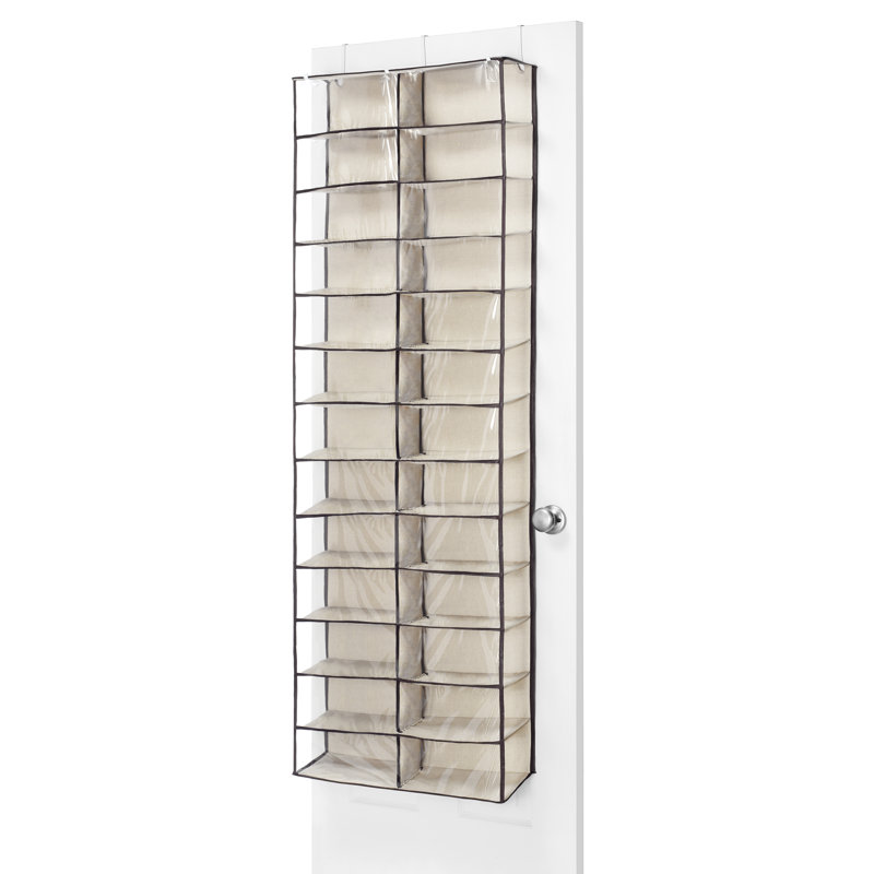 Tablettes pour chaussures à suspension sur porte 26 sections - espresso - l 22 po x H 63 po
