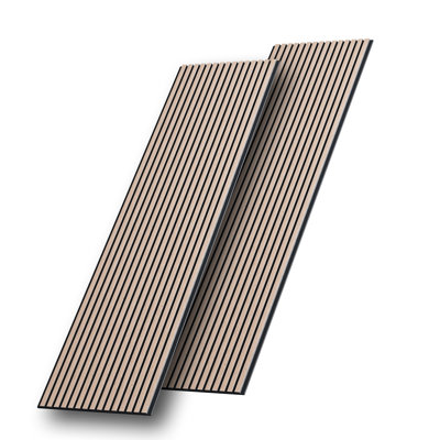  2pc x 94.5" x 24" 3D Acoustic/Sound proof Wood Slat Wall Panels,Walnut Sound Absorbing Panels for Ceiling and Wall(2 Piece/31.5 sq. ft.)