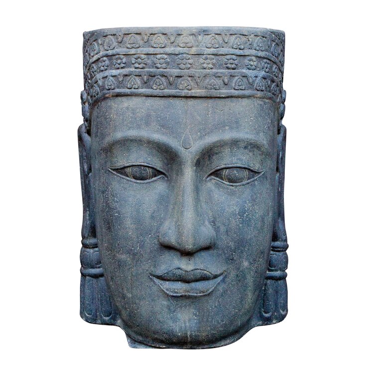 Mercury Row Glenhaven - Khmer Head Natural Stone Sculpture | Wayfair.co.uk