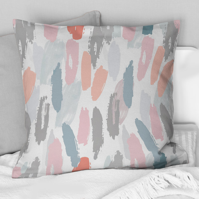 Coussin décoratif rose et vert Boho I - Boho, H 16 po x l 16 po