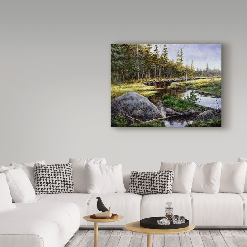 «Adirondack Gold» par Ezichi, reproduction de peinture à l'huile sur toile tendue, H 14 po x l 19 po