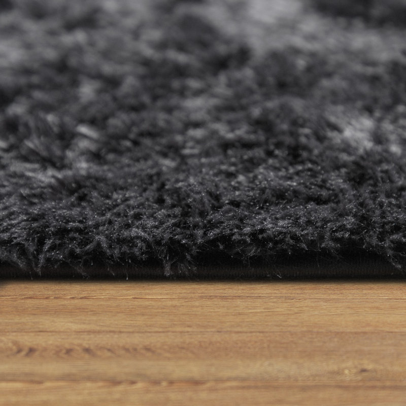 Tapis à poil long en polyester de couleur unie Medinger, Rectangle 5 pi 3 po x 7 pi 3 po