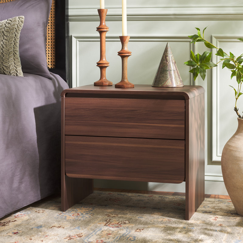 Welliver 2 Drawer Nightstand, Walnut