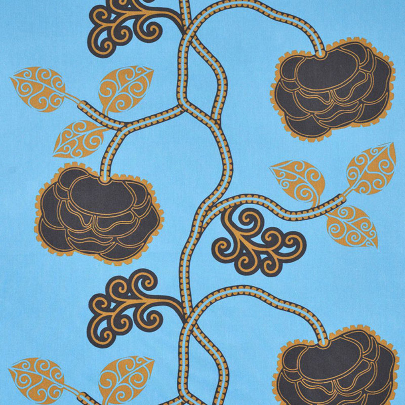 Schumacher x Neisha Crosland Queen Fruit Chintz Fabric, Lapis