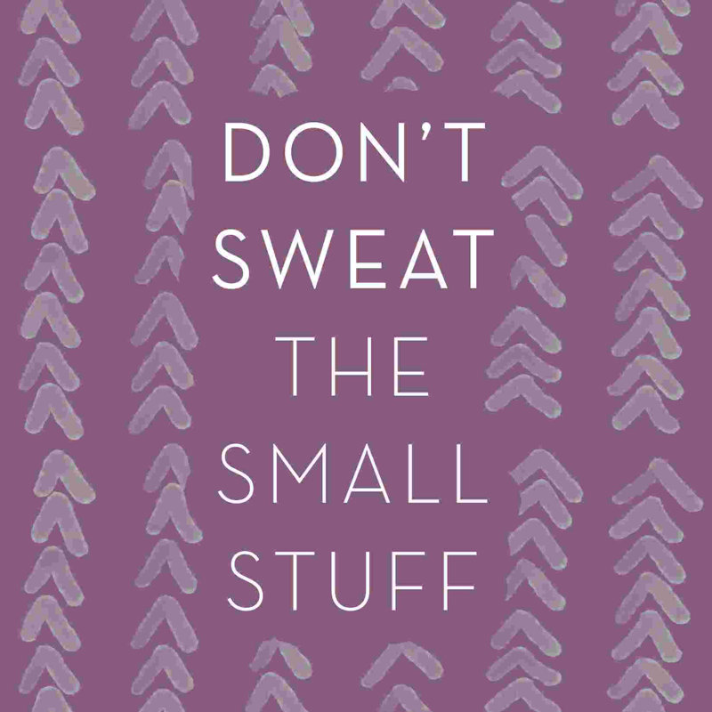" Don't Sweat The Small Stuff ", 20" H x 20" W