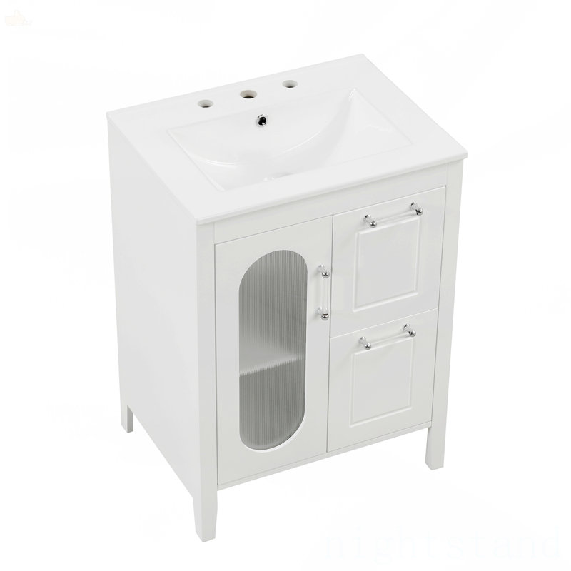 Meuble-lavabo 24 po avec lavabo, Blanc