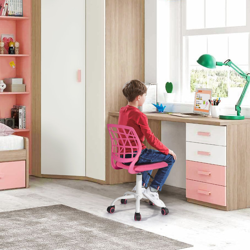 Chaise de bureau pivotante réglable Sisk, Rose