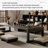 Black Solid Wood Rectangular Coffee Table-109011890