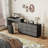 95.6'' Extendable Makeup Vanity Desk With Flip-Top Mirror And Storage Drawers Home Office Desk-525903001