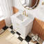 Meuble-lavabo sur pied de 76 cm (30 po) entièrement assemblé, avec lavabo simple, structure en bois massif et comptoir en marbre reconstitué