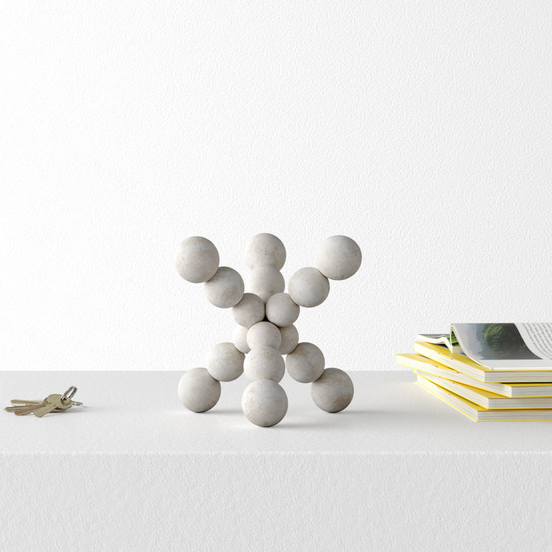 Page Abstract Figurines & Sculptures, 7" H x 7" W x 7" D, White