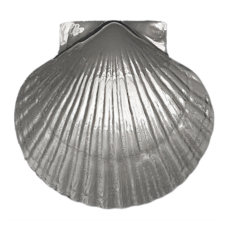 Heurtoir de porte festonné, Argent nickel, 4,5 po x 4,5 po x 1,5 po