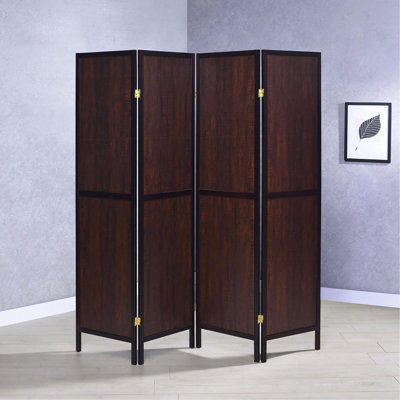 Rustic Tobacco And Cappuccino 4-Panel Folding Screen