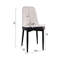 Table carrée en verre trempé de 51 po avec 6 sièges pour salle à manger élégante et confortable, pieds en métal noir, coussins de chaise d'unité centrale-36220557-36220566
