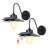 Solar Outdoor Barn Light 3 Modes Farmhouse Gooseneck Wall Sconce Black