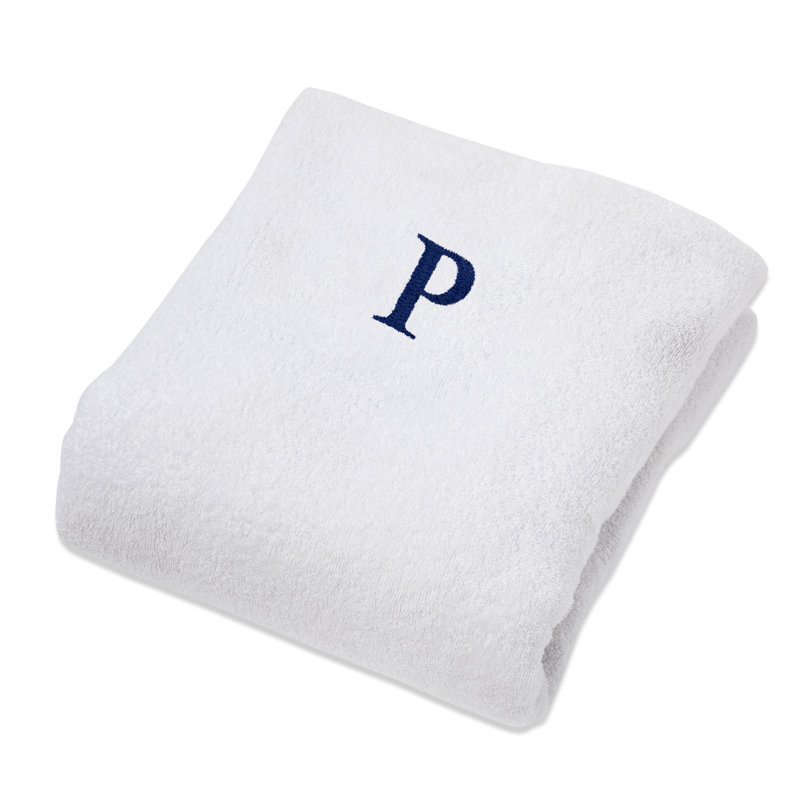 100% Combed Cotton Terry Monogrammed Patio Chaise Lounge Chair Cover, P