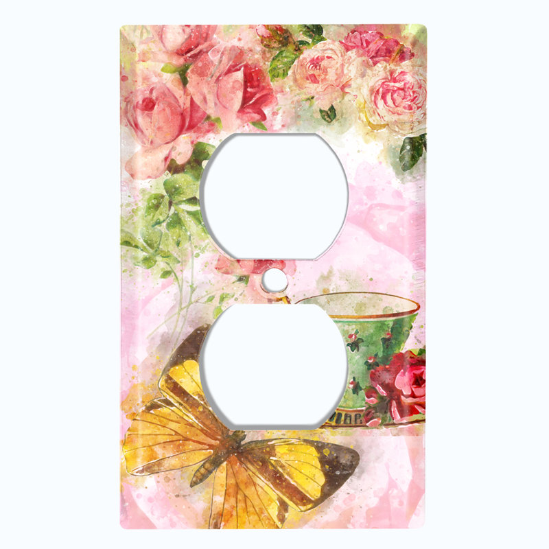 Plaque murale murale à 1 souche Flower Rose Tea Cup 1