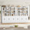 Ensemble de 2 bibliothèques blanches et noires H 70,1 po x l 63 po à 3 niveaux avec tablettes ouvertes à 3 niveaux et 3 armoires à deux portes | Grande bibliothèque avec portes pour la maison et le bureau