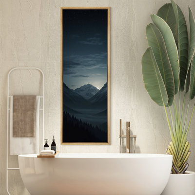 Mountain Landscape Framed Canvas Wall Art - Serene Nature Print for Modern Wall Decor