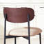 Ensemble de 2 chaises de salle à manger en tissu, chaises de cuisine rembourrées sans dossier avec dossier en grain de bois, chaises de salle à manger modernes avec dossier incurvé et pieds en métal-516103472-517375325