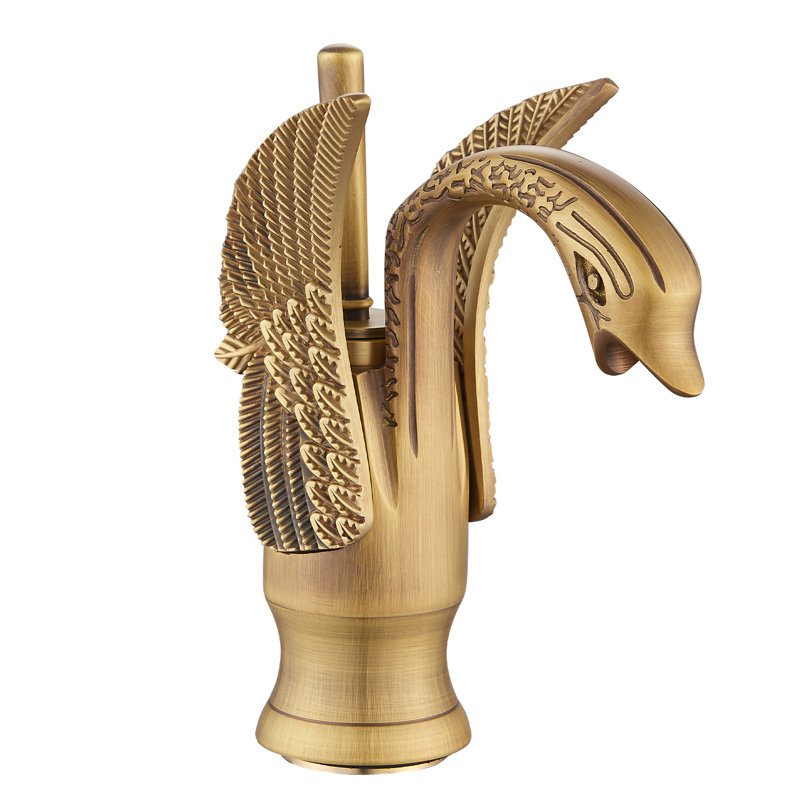 Single-Hole Single-handle Bathroom Faucet, Antique Brass