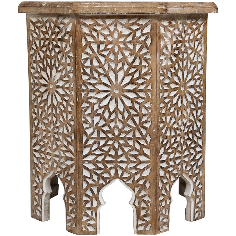 Table de bout cadrée, Noyer brun, H 18 po x l 17 po x P 17 po