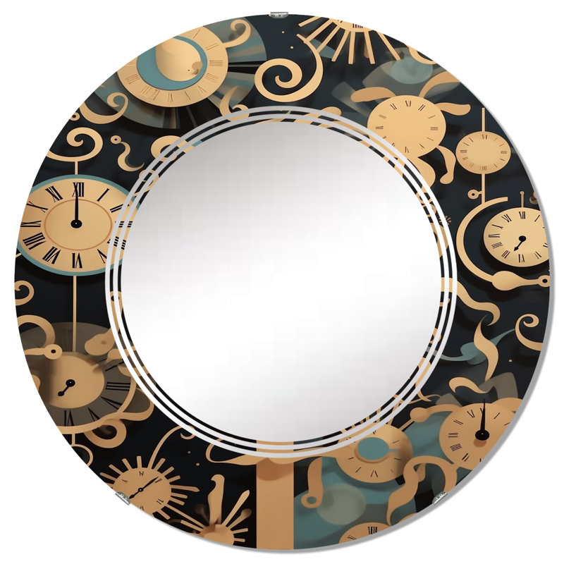 Mersea - Miroir mural moderne rond, 32 po x 32 po