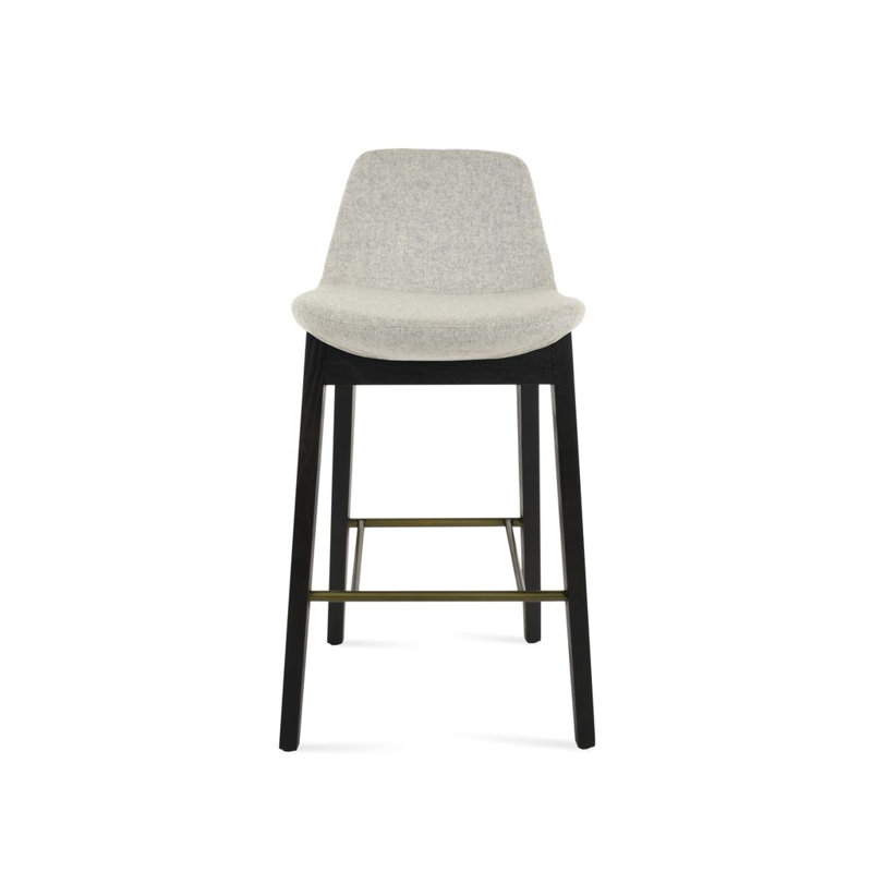 Pera HB Wood Counter, Bar Stool (29" Seat Height), Silver Camira Wool