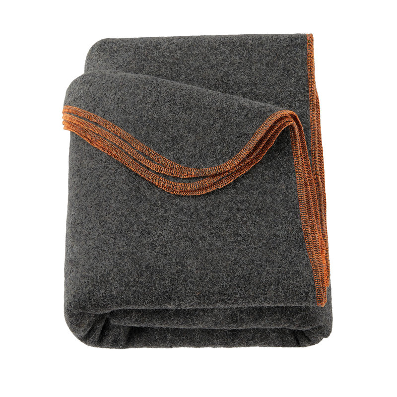 Jeté en laine pour camping-car 80% laine gris 59 x 86,6 pouces
