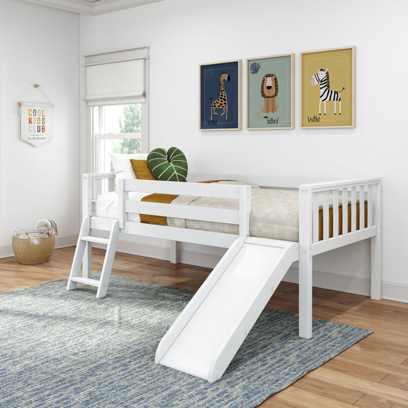 Loft très bas avec glissade Soren, Blanc