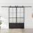 3/4 Lite Metal and Glass Double Barn Door with Installation Hardware Kit and Soft-close-100477378-98417945