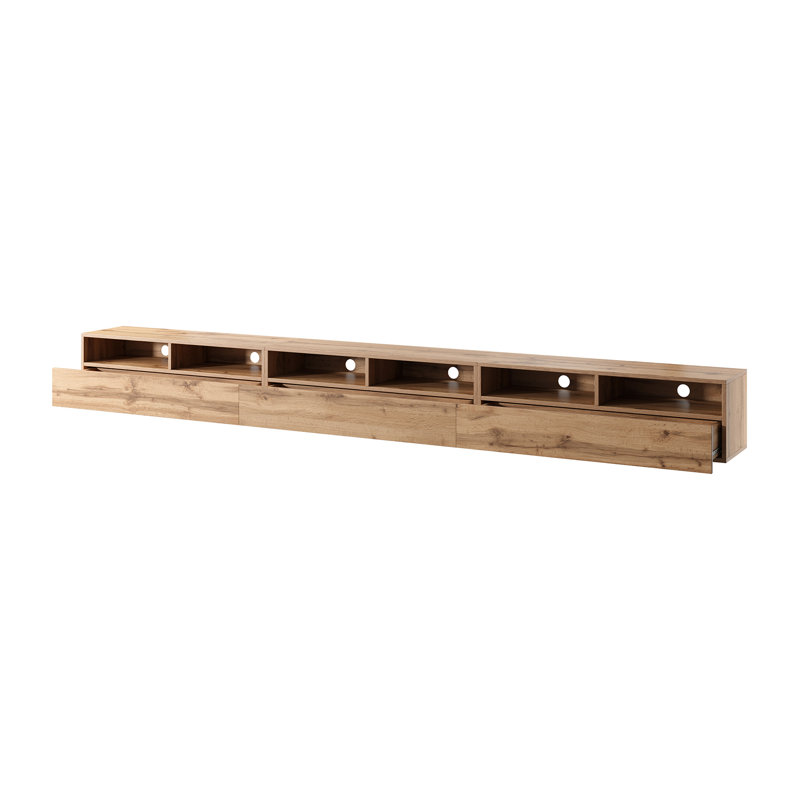 Alatorre Unfinished TV Stand for TVs up to 88", Wotan Oak