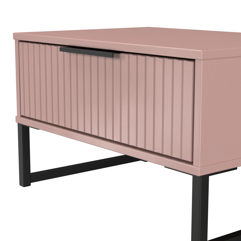 Bernat End Table, Pink/Black