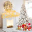 Arbre de Noël floqué pré-éclairé avec lumières blanches chaudes, pointes en PVC, fil mémoire dépliable automatiquement, support facile à assembler et support en métal stable - décor des Fêtes enneigé-614546152